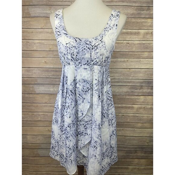 Jessica Simpson Dresses & Skirts - Jessica Simpson Size 4 Dress Blue White Pleated Lined Size Zip Faux Wrap Style